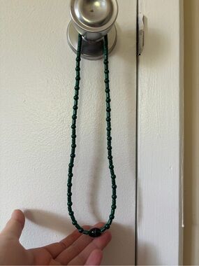 Teal beaded necklace